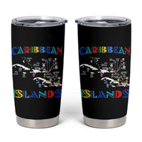 Caribbean Islands Tumbler Cup Caribbean Sea Tour Map Flag - Wonder Print Shop