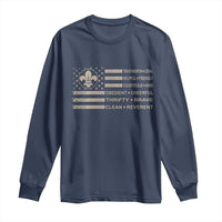 Funny Scout Leader Camping USA American Flag Long Sleeve Shirt