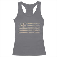 Funny Scout Leader Camping USA American Flag Racerback Tank Top