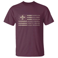 Funny Scout Leader Camping USA American Flag T Shirt
