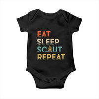 Funny Eat Sleep Scout Repeat Baby Onesie Scouting Outdoor Camping Nature Campfire