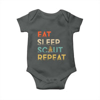 Funny Eat Sleep Scout Repeat Baby Onesie Scouting Outdoor Camping Nature Campfire