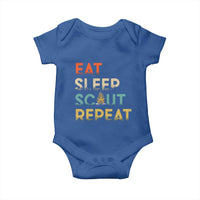 Funny Eat Sleep Scout Repeat Baby Onesie Scouting Outdoor Camping Nature Campfire