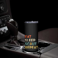Funny Eat Sleep Scout Repeat Skinny Tumbler Scouting Outdoor Camping Nature Campfire