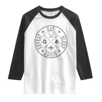 Funny Eat Sleep Scout Repeat Raglan Shirt Scouting Outdoor Camping Nature