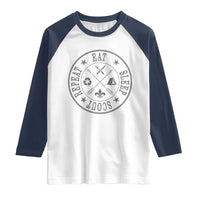 Funny Eat Sleep Scout Repeat Raglan Shirt Scouting Outdoor Camping Nature
