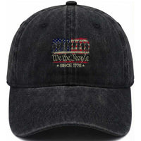 We The People Since 1776 Washed Cotton Baseball Cap 250 Years America Anniversary Vintage American Flag