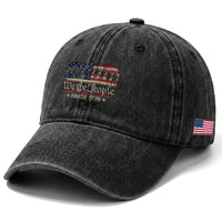 We The People Since 1776 Washed Cotton Baseball Cap 250 Years America Anniversary Vintage American Flag