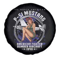 The North American P 51 Mustang American Fighter Bomber Aircraft Spare Tire Cover WW2 Aircraft Pin Up Girl