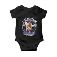The North American P 51 Mustang American Fighter Bomber Aircraft Baby Onesie WW2 Aircraft Pin Up Girl