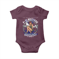 The North American P 51 Mustang American Fighter Bomber Aircraft Baby Onesie WW2 Aircraft Pin Up Girl
