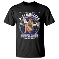 The North American P 51 Mustang American Fighter Bomber Aircraft T Shirt WW2 Aircraft Pin Up Girl