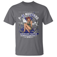 The North American P 51 Mustang American Fighter Bomber Aircraft T Shirt WW2 Aircraft Pin Up Girl