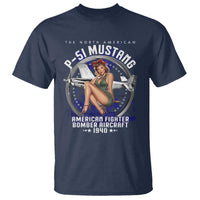 The North American P 51 Mustang American Fighter Bomber Aircraft T Shirt WW2 Aircraft Pin Up Girl