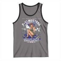 The North American P 51 Mustang American Fighter Bomber Aircraft Tank Top WW2 Aircraft Pin Up Girl