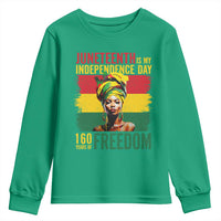 Juneteenth Is My Independence Day 160 Years Of Freedom Youth Sweatshirt