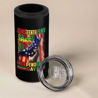 Juneteenth Is My Independence Day 4 in 1 Can Cooler Tumbler Black Pride American Flag