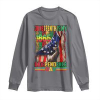 Juneteenth Is My Independence Day Long Sleeve Shirt Black Pride American Flag