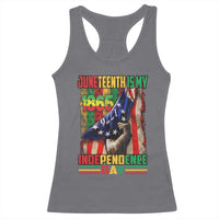 Juneteenth Is My Independence Day Racerback Tank Top Black Pride American Flag