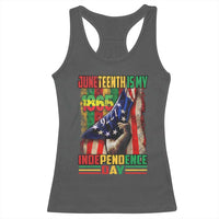 Juneteenth Is My Independence Day Racerback Tank Top Black Pride American Flag