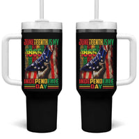 Juneteenth Is My Independence Day Tumbler With Handle Black Pride American Flag