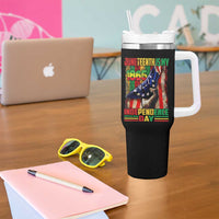 Juneteenth Is My Independence Day Tumbler With Handle Black Pride American Flag