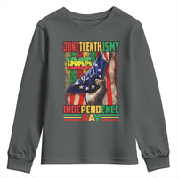 Juneteenth Is My Independence Day Youth Sweatshirt Black Pride American Flag