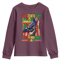Juneteenth Is My Independence Day Youth Sweatshirt Black Pride American Flag