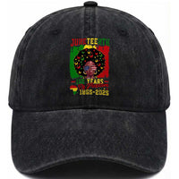 Juneteenth 160 Years Of Freedom Washed Cotton Baseball Cap African American Pride