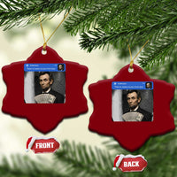 There is Motion At Your Front Door Abraham Lincoln Meme Ceramic Ornament