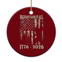 Bigfoot 250th Anniversary USA Ceramic Ornament Bigfoot Saw It All 1776 2026 4th of July