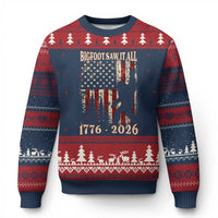 Bigfoot 250th Anniversary USA Ugly Christmas Sweater Bigfoot Saw It All 1776 2026 4th of July