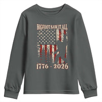 Bigfoot 250th Anniversary USA Youth Sweatshirt Bigfoot Saw It All 1776 2026 4th of July
