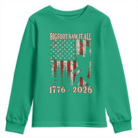 Bigfoot 250th Anniversary USA Youth Sweatshirt Bigfoot Saw It All 1776 2026 4th of July