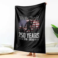 Bigfoot 250 Years American Flag Patriotic 1776 2026 Throw Blanket