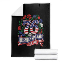 Bicentennial Babe 50th Birthday Throw Blanket Vintage 1976 Retro USA Floral