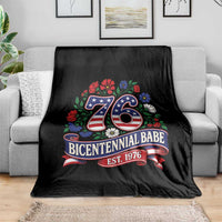 Bicentennial Babe 50th Birthday Throw Blanket Vintage 1976 Retro USA Floral