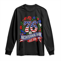 Bicentennial Babe 50th Birthday Long Sleeve Shirt Vintage 1976 Retro USA Floral