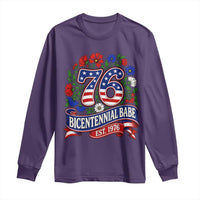 Bicentennial Babe 50th Birthday Long Sleeve Shirt Vintage 1976 Retro USA Floral