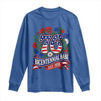 Bicentennial Babe 50th Birthday Long Sleeve Shirt Vintage 1976 Retro USA Floral