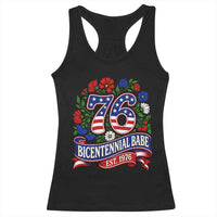 Bicentennial Babe 50th Birthday Racerback Tank Top Vintage 1976 Retro USA Floral