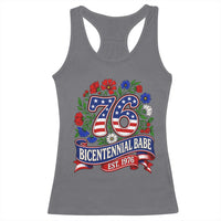 Bicentennial Babe 50th Birthday Racerback Tank Top Vintage 1976 Retro USA Floral