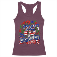 Bicentennial Babe 50th Birthday Racerback Tank Top Vintage 1976 Retro USA Floral