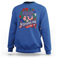 Bicentennial Babe 50th Birthday Sweatshirt Vintage 1976 Retro USA Floral