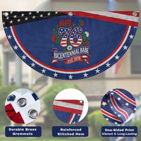 Bicentennial Babe 50th Birthday Patriotic Fan Flag Vintage 1976 Retro USA Floral