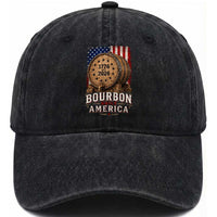 Bourbon Built America 250 Years Washed Cotton Baseball Cap Patriotic Whiskey 250th Anniversary USA