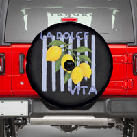 La Dolce Vita Lemon Italian Summer Spare Tire Cover Blue Striped