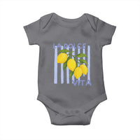 La Dolce Vita Lemon Italian Summer Baby Onesie Blue Striped