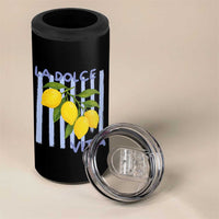La Dolce Vita Lemon Italian Summer 4 in 1 Can Cooler Tumbler Blue Striped