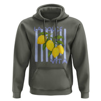 La Dolce Vita Lemon Italian Summer Hoodie Blue Striped